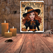 Spooky Witch Bat  stijl Halloween krant Poster