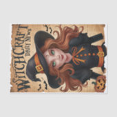Spooky Witch Bat stijl Halloween krant Tissuepapier (Voorkant)
