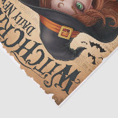 Spooky Witch Bat stijl Halloween krant Tissuepapier (Detail)