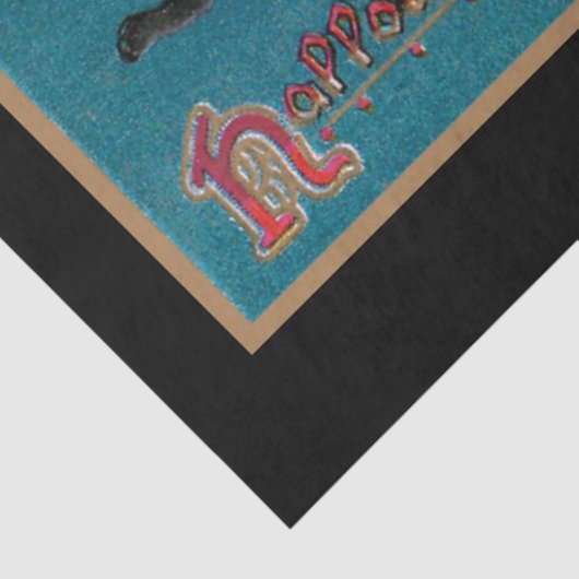 Spooky -witch-dansen met zwarte kat tissuepapier (Detail)