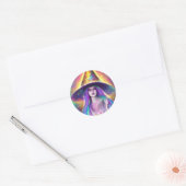Spooky Witch De Een Pet Classic Ronde Sticker (Envelop)