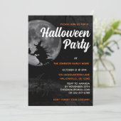 Spooky Witch en Spider Halloween Party Kaart (Staand voorkant)