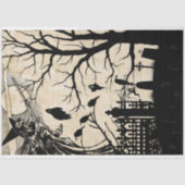 Spooky Witch & Graveyard Silhouettes Tissuepapier (Voorkant)