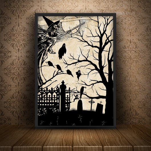 Spooky Witch & Graveyard Silhouettes Tissuepapier