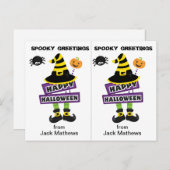 Spooky Witch Greetings School Party Halloween Kaar Briefkaart (Voorkant / Achterkant)