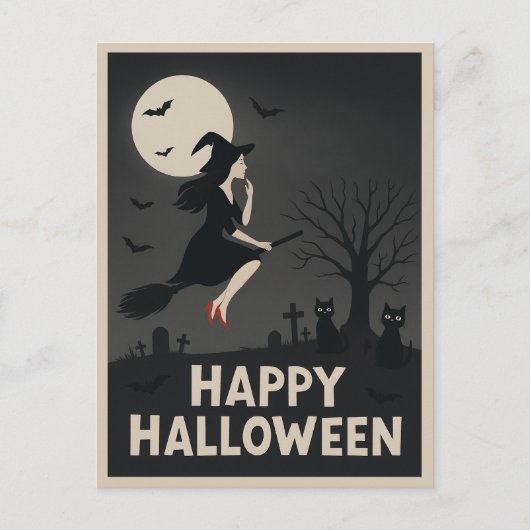 Spooky Witch Halloween Greeting Briefkaart (Voorkant)