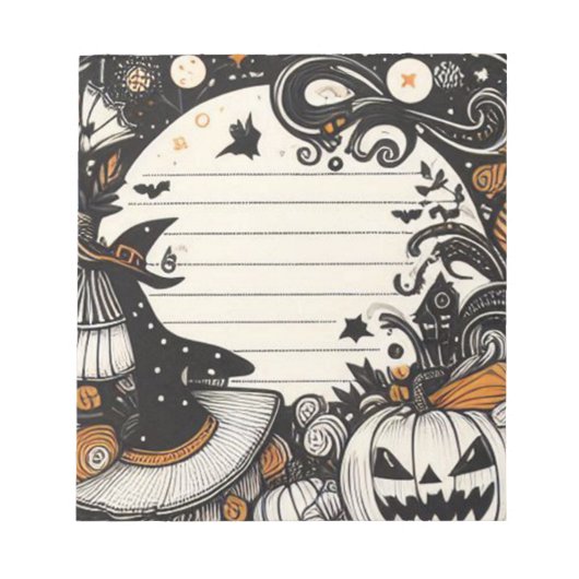 Spooky Witch Halloween Notitieblok (Voorkant)