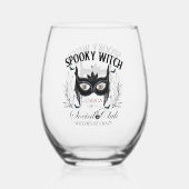 Spooky Witch Halloween Party 30ste verjaardag Wijnglas Zonder Voet (Voorkant)