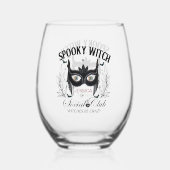 Spooky Witch Halloween Party 30ste verjaardag Wijnglas Zonder Voet (Achterkant)