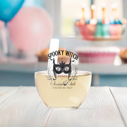 Spooky Witch Halloween Party 30ste verjaardag Wijnglas Zonder Voet (Insitu (Baby Shower))