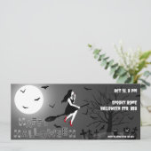 Spooky Witch Halloween Party Invitation Kaart (Staand voorkant)