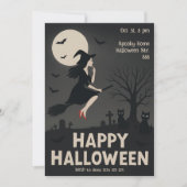 Spooky Witch Halloween Party Invitation Kaart (Voorkant)