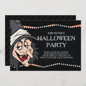 Spooky Witch Halloween Party Invitation Kaart (Voorkant / Achterkant)
