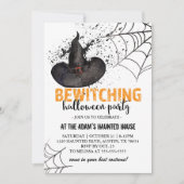 Spooky Witch Halloween Party Invitation Kaart (Voorkant)