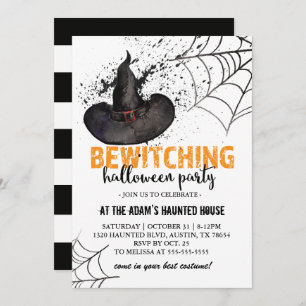 Spooky Witch Halloween Party Invitation Kaart