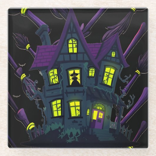 Spooky Witch Onderzetters Halloween Creepy onderze (Voorkant)