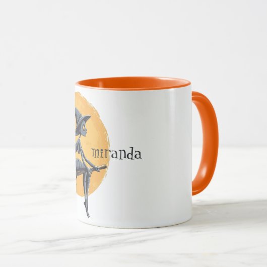 Spooky Witch op bezemsteel Mok (Voorkant rechts)