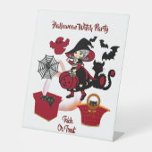 Spooky Witch Party Halloween Trick or treat Cute Reclamebord Met Voetstuk (Voorkant)