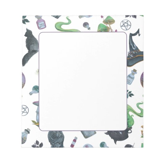 Spooky Witch Pattern Notitieblok (Voorkant)