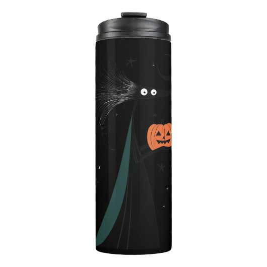 Spooky Witch & Pumpkin - Kosmische Halloween Thermosbeker (Voorkant)
