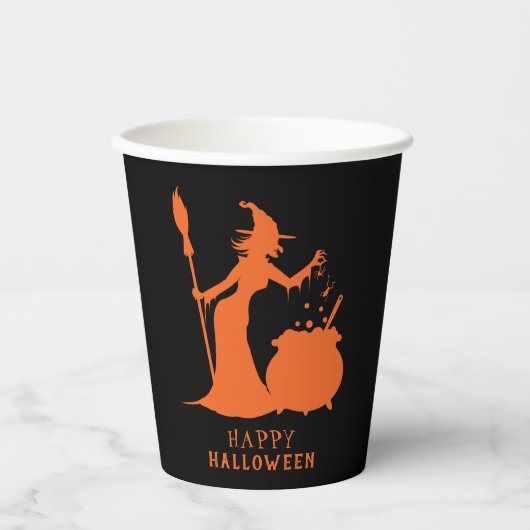 Spooky Witch Spider Frog Potion Halloween Party Pa Papieren Bekers (Voorkant)