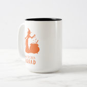 Spooky Witch Spider Frog Potion Halloween Party Tweekleurige Koffiemok (Voorkant links)