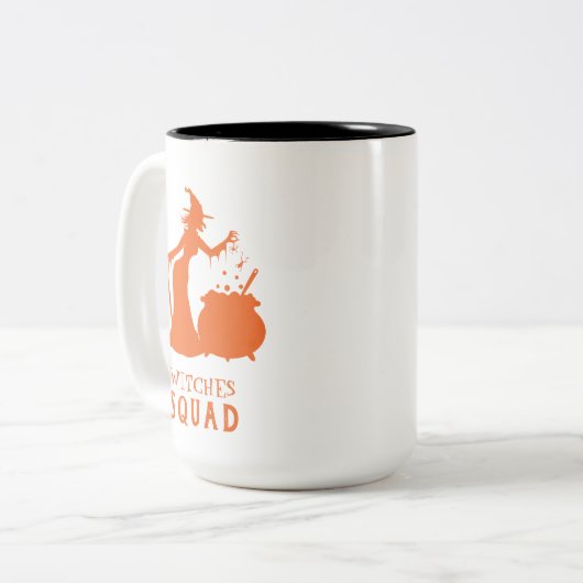 Spooky Witch Spider Frog Potion Halloween Party Tweekleurige Koffiemok (Voorkant links)