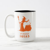 Spooky Witch Spider Frog Potion Halloween Party Tweekleurige Koffiemok (Links)