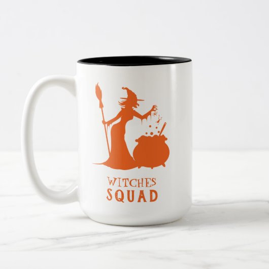 Spooky Witch Spider Frog Potion Halloween Party Tweekleurige Koffiemok (Links)