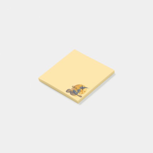Spooky Witch Yellow Post-it® Notes (Schuin)