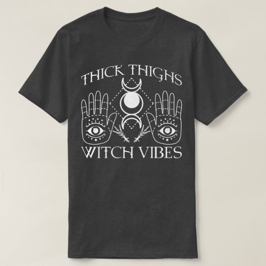 Spooky Witchcraft Crescent Moon Blackcraft Hallowe T-shirt (Design voorkant)