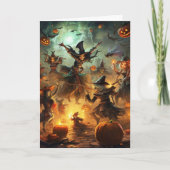 Spooky Witches Halloween Feestdagen Kaart (Voorkant)
