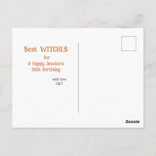 Spooky Witches Halloween Party Briefkaart (Achterkant)
