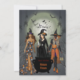Spooky Witches Halloween Party Kaart