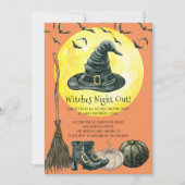 Spooky Witches Night Out Halloween Invitation Kaart (Voorkant)