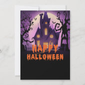 Spooky Witch's Haunted House Halloween Party Kaart (Achterkant)