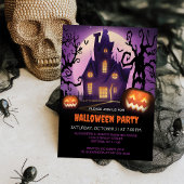 Spooky Witch's Haunted House Halloween Party Kaart