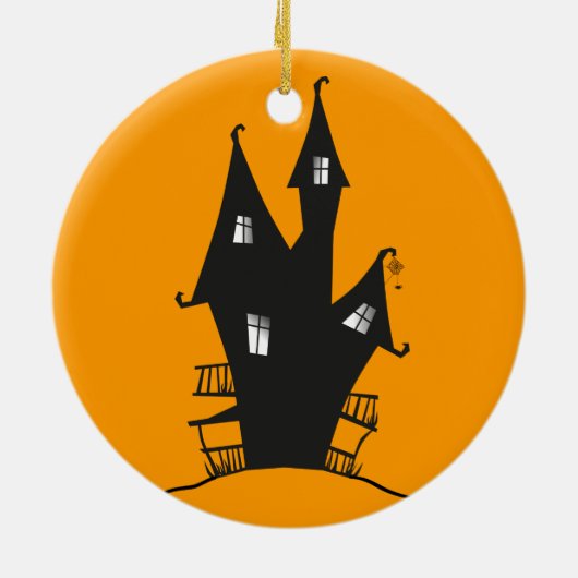 Spooky Witch's House Circle Ornament (Achterkant)