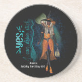 Spooky Witchy 30ste verjaardag Halloween Zandsteen Onderzetter (Voorkant)