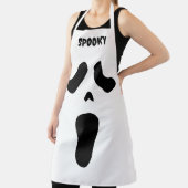 Spooky witte spook gezicht Halloween party schort (Insitu)