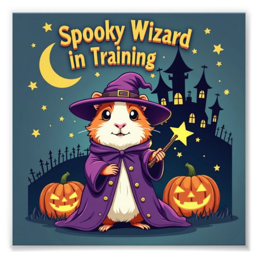 Spooky Wizard in Training Foto Afdruk (Voorkant)