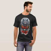 Spooky wolf pumpkins bats webs and Trick or Treat  T-shirt (Voorkant volledig)