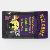 Spooky Woodland Animals in Costume Party Welkom Spandoek (Horizontaal)