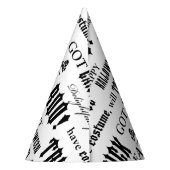 Spooky Words Black White Halloween Party Pet Feesthoedjes (Achterkant)