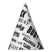 Spooky Words Black White Halloween Party Pet Feesthoedjes (Rechts)