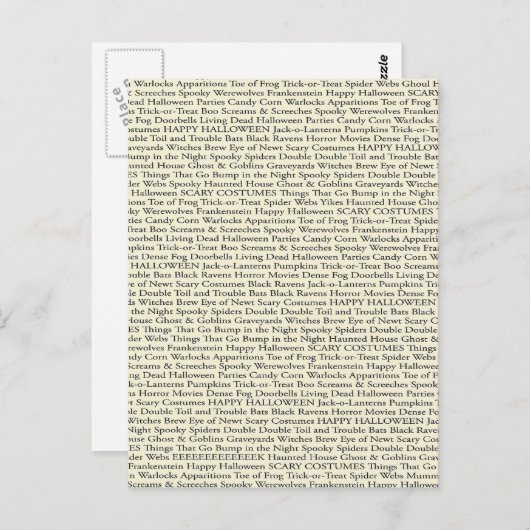 Spooky Words Briefkaart (Voorkant / Achterkant)