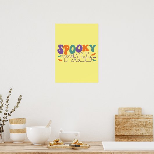 Spooky Y'all - Grappige Halloween Poster (Keuken)