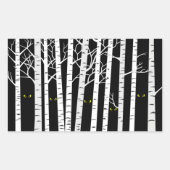Spooky Yellow Halloween Eyes in Birch Forest Rechthoekige Sticker (Voorkant)