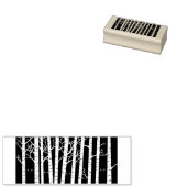 Spooky Yellow Halloween Eyes in Birch Forest Rubberstempel (Gestempeld)