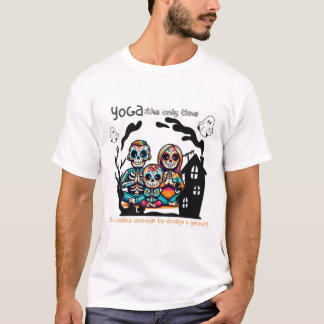 Spooky Yoga Skeleton Familie T-shirt